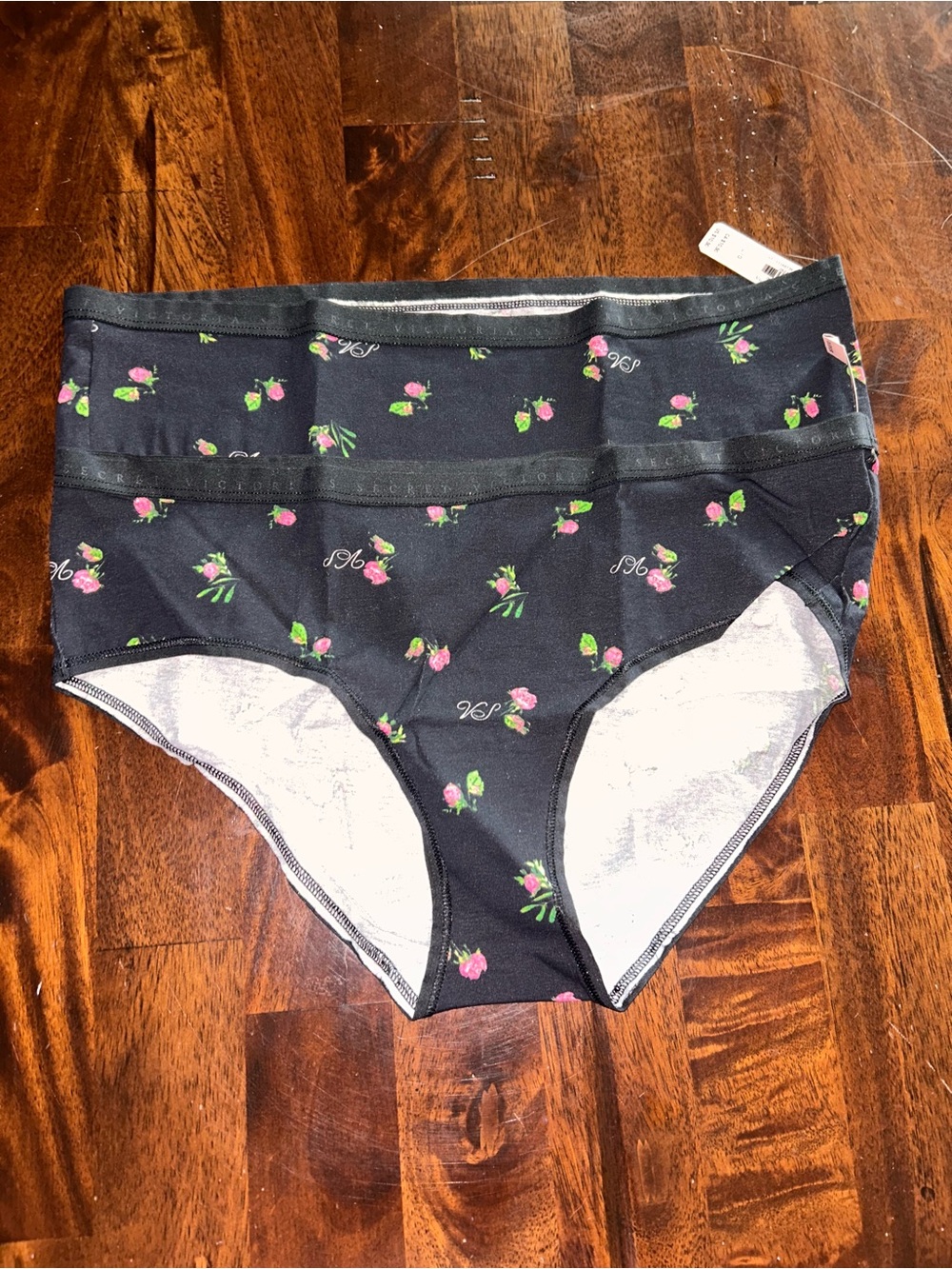 Victoria’s Secret Black Floral Briefs